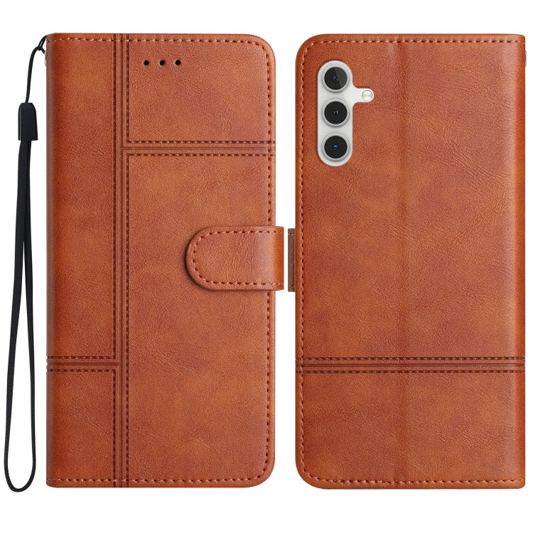 Custodia per telefono in pelle con cuciture in pelle di mucca, For Samsung Galaxy A36, For Samsung Galaxy A16 4G / 5G, For Samsung Galaxy A06 4G