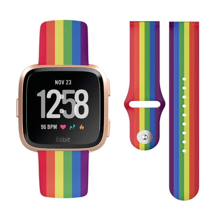 Cinturino in silicone stampato con fibbia rovesciata da 22 mm, For Fitbit Versa 2 / Lite