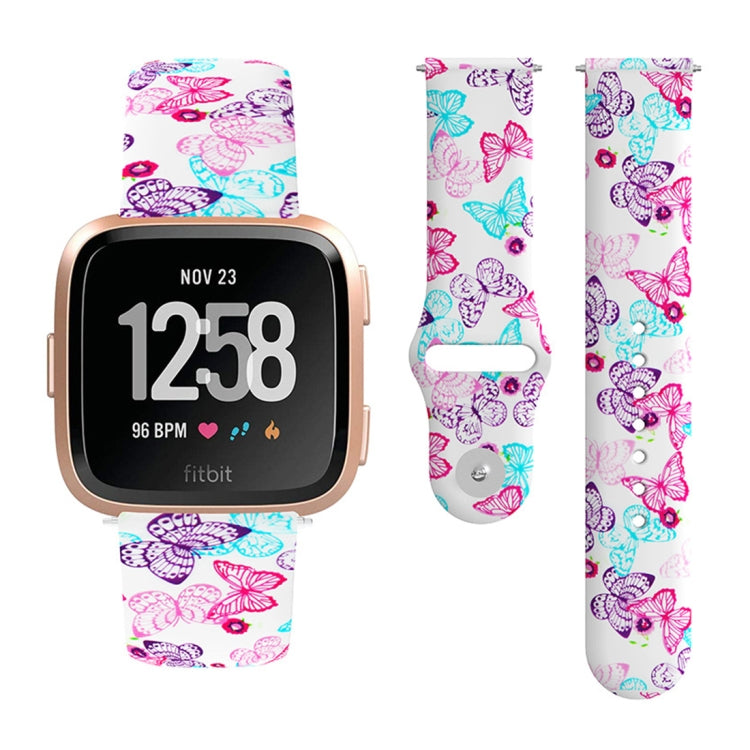 Cinturino in silicone stampato con fibbia rovesciata da 22 mm, For Fitbit Versa 2 / Lite