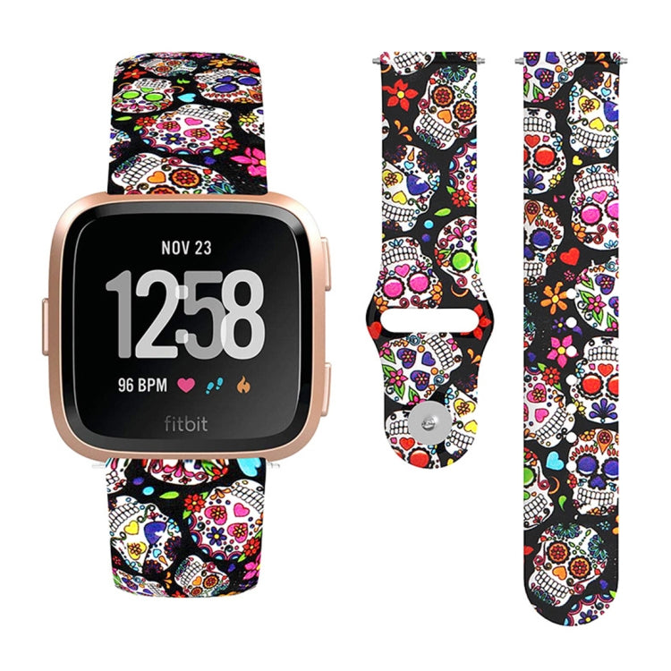 Cinturino in silicone stampato con fibbia rovesciata da 22 mm, For Fitbit Versa 2 / Lite