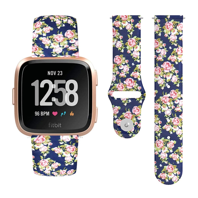Cinturino in silicone stampato con fibbia rovesciata da 22 mm, For Fitbit Versa 2 / Lite