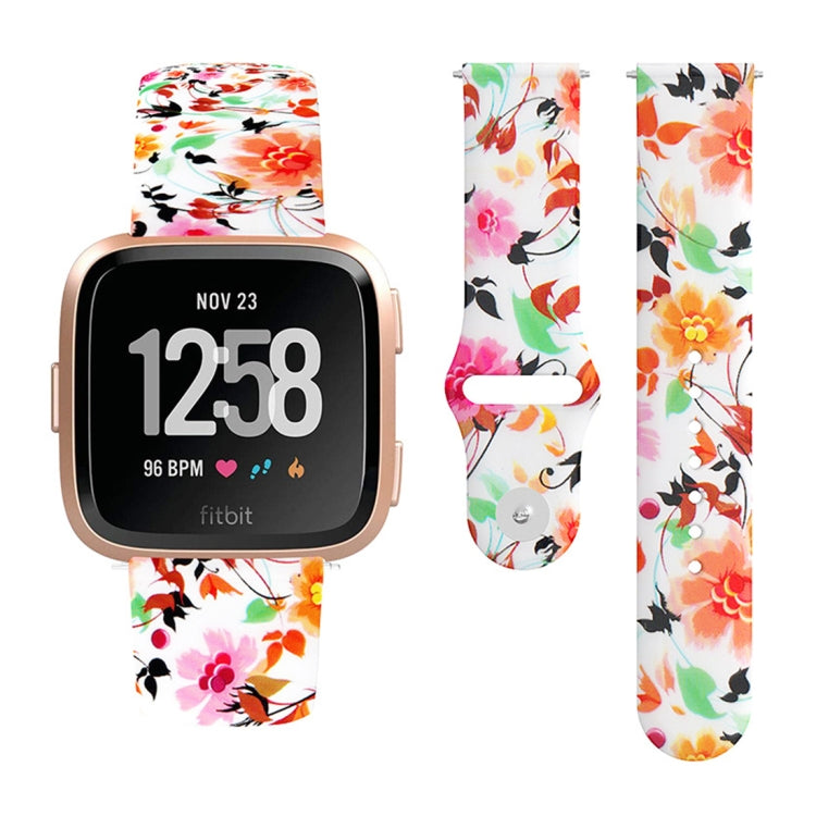 Cinturino in silicone stampato con fibbia rovesciata da 22 mm, For Fitbit Versa 2 / Lite