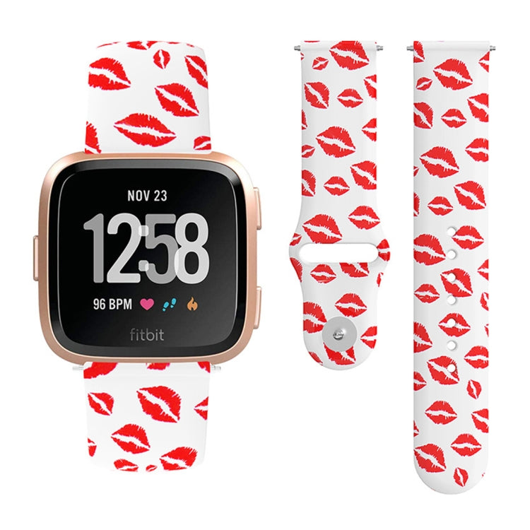 Cinturino in silicone stampato con fibbia rovesciata da 22 mm, For Fitbit Versa 2 / Lite