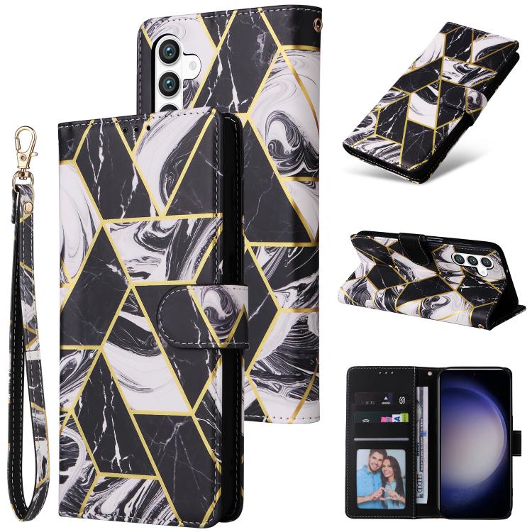 Custodia per telefono in pelle con cuciture effetto marmo bronzato, For Samsung Galaxy S26+ 5G, For Samsung Galaxy S26 Ultra 5G, For Samsung Galaxy S26 5G, For Samsung Galaxy S25 FE 5G, For Samsung Galaxy S25 Edge 5G, For Samsung Galaxy S25 5G