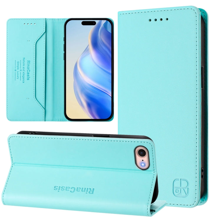 RC01 Custodia per telefono in pelle RFID con ventosa magnetica a doppia piega, For iPhone 14 Pro, For iPhone 14 Pro Max, For iPhone 7 / 8 / SE 2022