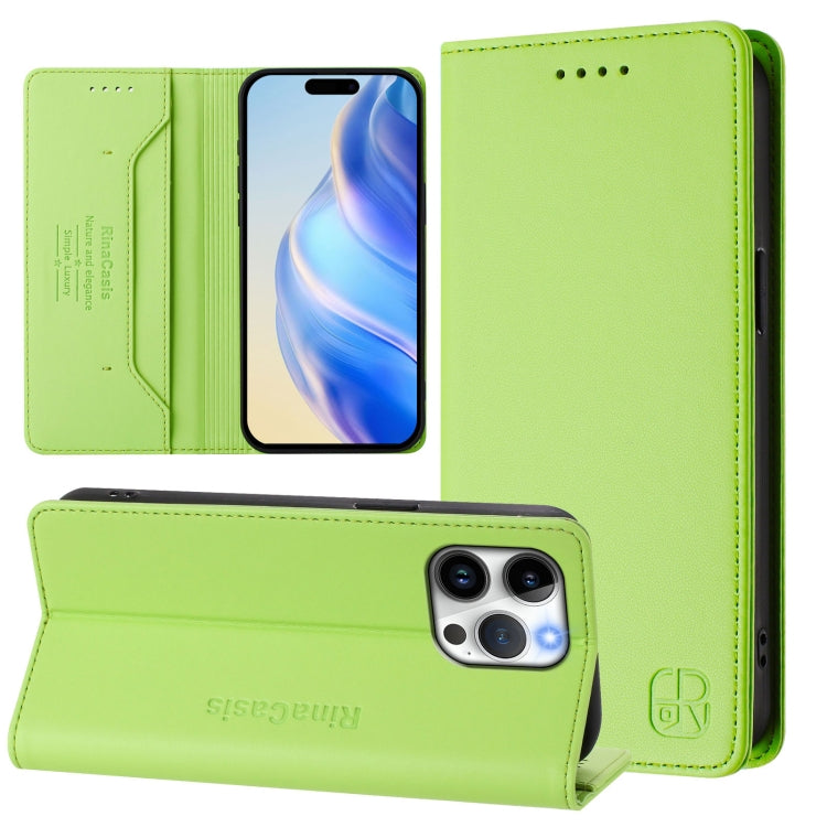RC01 Custodia per telefono in pelle RFID con ventosa magnetica a doppia piega, For iPhone 13 Pro Max, For iPhone 13 Pro, For iPhone 13 mini