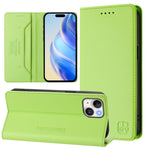 RC01 Custodia per telefono in pelle RFID con ventosa magnetica a doppia piega, For iPhone 13 Pro Max, For iPhone 13 Pro, For iPhone 13 mini