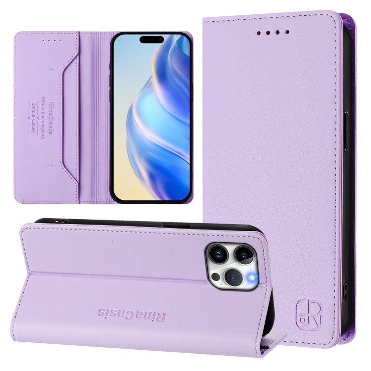 RC01 Custodia per telefono in pelle RFID con ventosa magnetica a doppia piega, For iPhone 12 / 12 Pro, For iPhone 12 Pro Max, For iPhone 12 mini