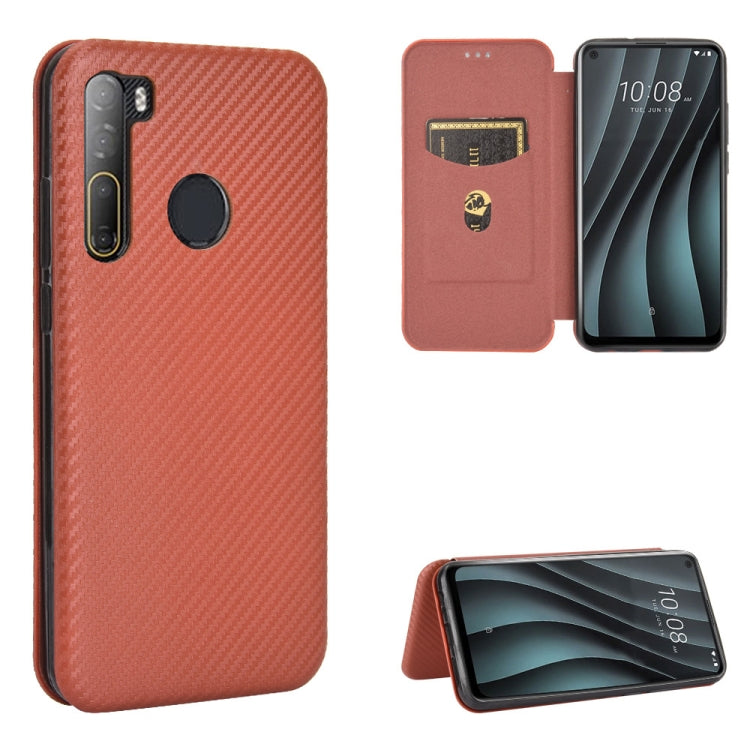 Struttura in fibra di carbonio Flip orizzontale magnetico Custodia in pelle TPU + PC + PU con slot per schede, For HTC Desire 20 Pro, For LG Harmony 4, For LG K31, For LG K40S