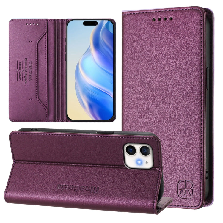 RC01 Custodia per telefono in pelle RFID con ventosa magnetica a doppia piega, For iPhone 12 / 12 Pro, For iPhone 12 Pro Max, For iPhone 12 mini