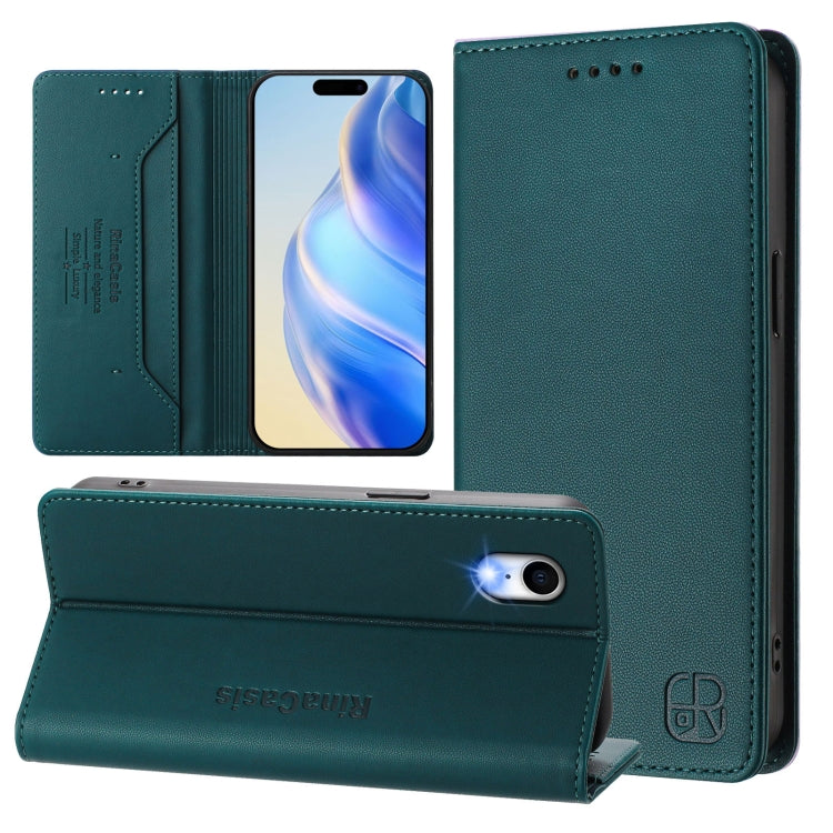 RC01 Custodia per telefono in pelle RFID con ventosa magnetica a doppia piega, For iPhone X / XS, For iPhone XR, For iPhone XS Max
