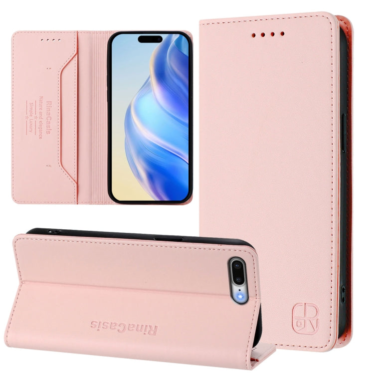 RC01 Custodia per telefono in pelle RFID con ventosa magnetica a doppia piega, For iPhone 7 Plus / 8 Plus