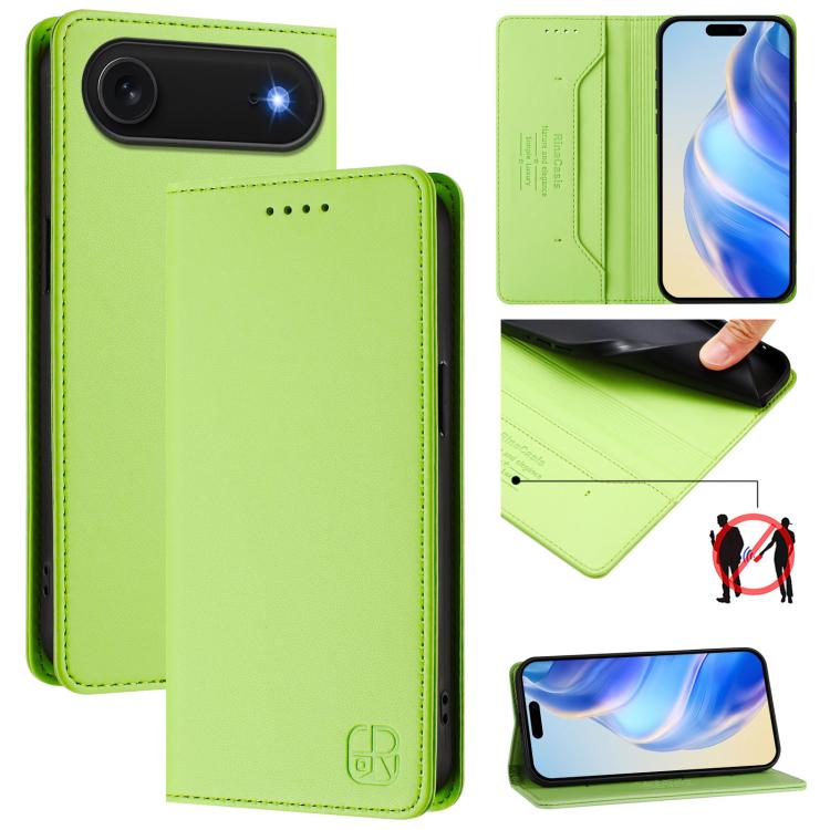 RC01 Custodia per telefono in pelle RFID con ventosa magnetica a doppia piega, For iPhone 17, For iPhone Air, For iPhone 16 Pro Max