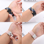 Cinturino per orologio in nylon intrecciato con bottone automatico, 22mm