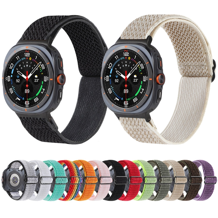 Cinturino per orologio in nylon intrecciato con motivo a onde, For Samsung Galaxy Watch Ultra 47mm / Ultra 2025