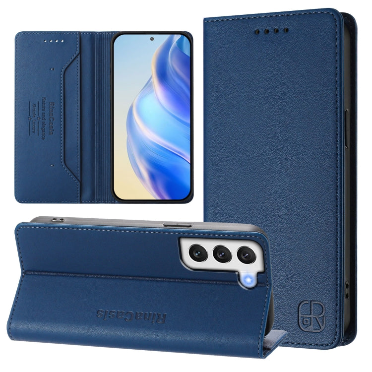 RC01 Custodia per telefono in pelle RFID con ventosa magnetica a doppia piega, For Galaxy S22 5G, For Galaxy S21 FE 5G, For Galaxy S21 5G