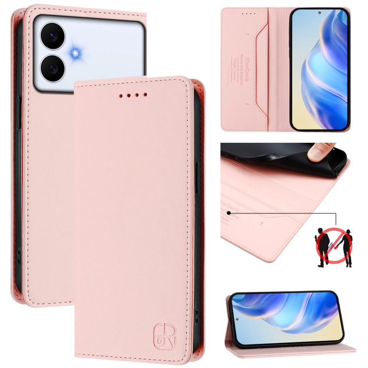 RC01 Custodia per telefono in pelle RFID con ventosa magnetica a doppia piega, For Galaxy S26 FE 5G, For Galaxy S26+ 5G, For Galaxy S26 Edge 5G