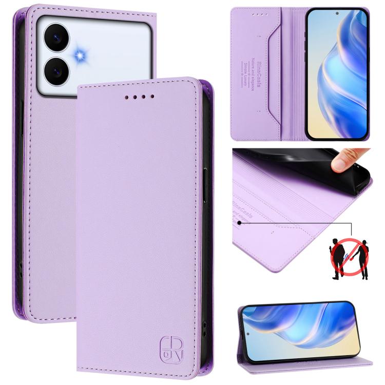 RC01 Custodia per telefono in pelle RFID con ventosa magnetica a doppia piega, For Galaxy S26 FE 5G, For Galaxy S26+ 5G, For Galaxy S26 Edge 5G
