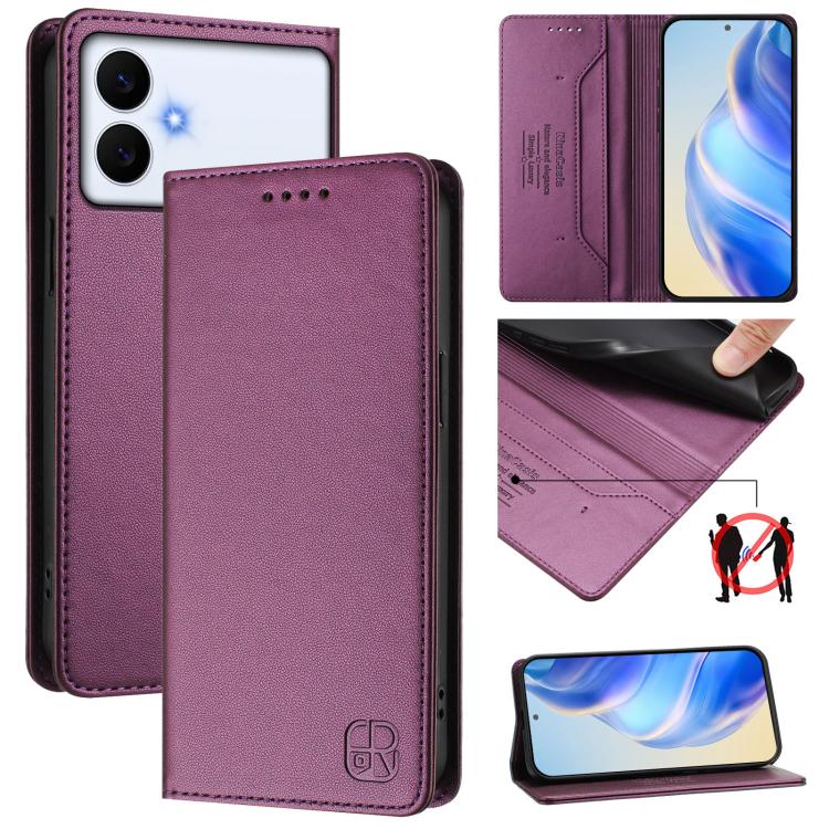 RC01 Custodia per telefono in pelle RFID con ventosa magnetica a doppia piega, For Galaxy S26 FE 5G, For Galaxy S26+ 5G, For Galaxy S26 Edge 5G