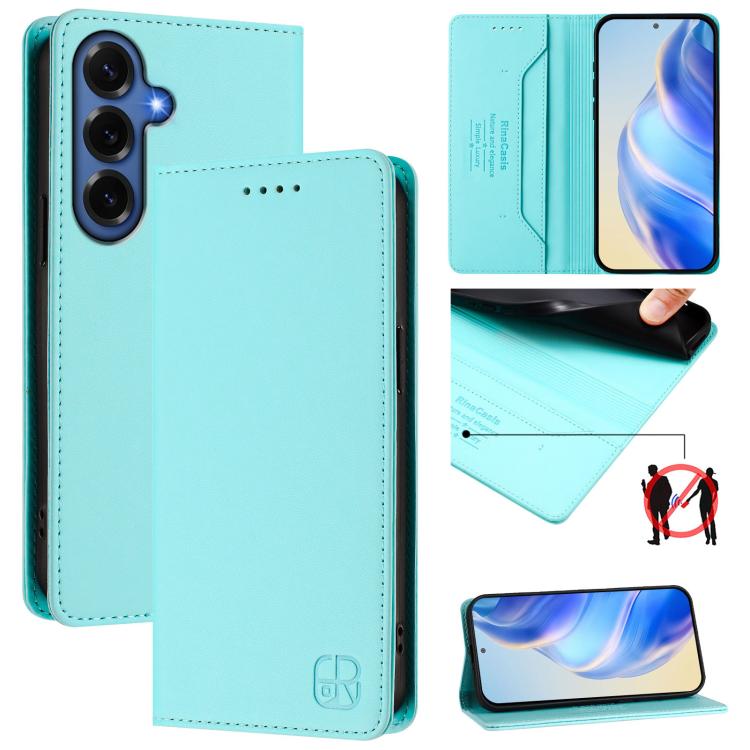 RC01 Custodia per telefono in pelle RFID con ventosa magnetica a doppia piega, For Galaxy S26 FE 5G, For Galaxy S26+ 5G, For Galaxy S26 Edge 5G