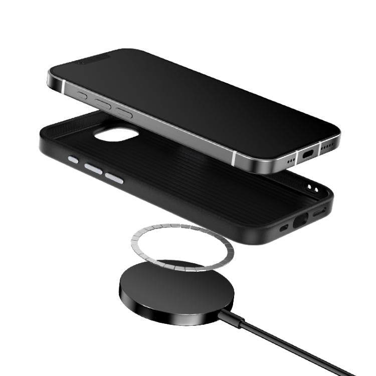 Custodia per telefono MagSafe in microrilievo ABEEL C in fibra di carbonio serie 6D, For iPhone 17e / 16e, For iPhone 17 Pro Max, For iPhone 17 Pro, For iPhone 17, For iPhone Air, For iPhone 16 Pro Max