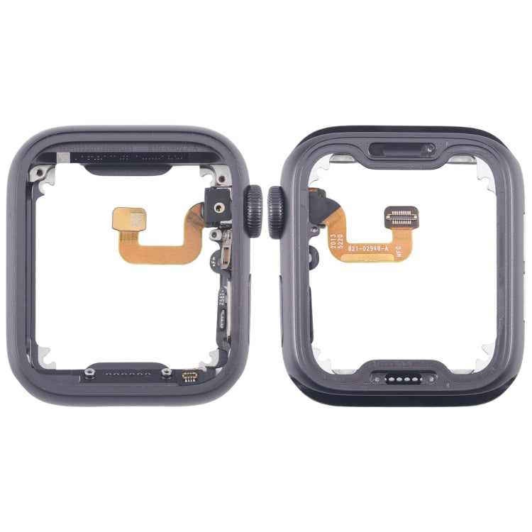 Piastra della lunetta del telaio centrale in lega di alluminio con cavo flessibile dell'asse di rotazione della corona, For Apple Watch Series 6 40MM LTE, For Apple Watch Series 6 40MM GPS, For Apple Watch Series 6 44MM LTE