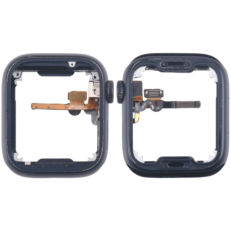 Piastra della lunetta del telaio centrale in lega di alluminio con cavo flessibile dell'asse di rotazione della corona, For Apple Watch Series 7 / 8 / 9 45MM LTE, For Apple Watch Series 7 / 8 / 9 45MM GPS, For Apple Watch Series 7 / 8 / 9 41MM LTE