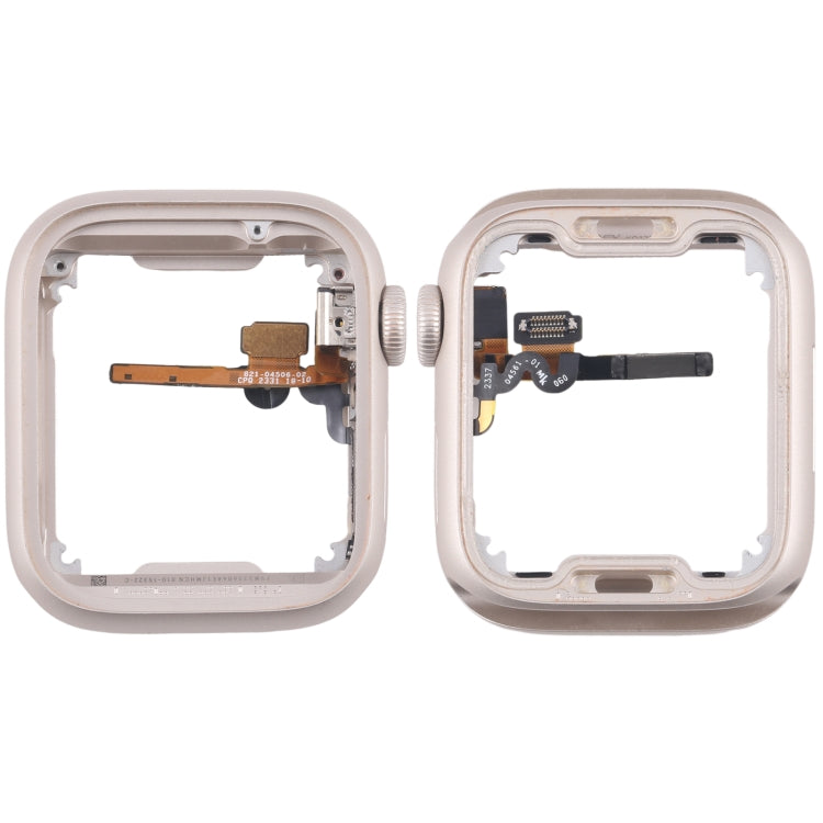 Piastra della lunetta del telaio centrale in lega di alluminio con cavo flessibile dell'asse di rotazione della corona, For Apple Watch Series 7 / 8 / 9 45MM LTE, For Apple Watch Series 7 / 8 / 9 45MM GPS, For Apple Watch Series 7 / 8 / 9 41MM LTE