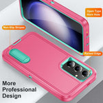 Custodia per telefono in silicone ibrido per PC robusto con supporto, For Samsung Galaxy S24+ / S25+ 5G, For Samsung Galaxy S25 Ultra 5G