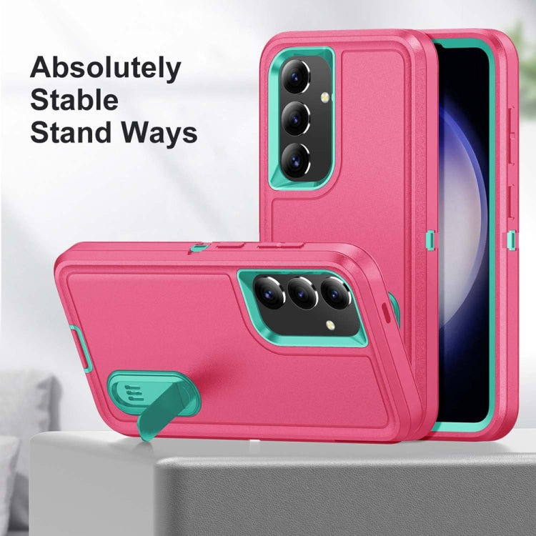 Custodia per telefono in silicone ibrido per PC robusto con supporto, For Samsung Galaxy S24+ / S25+ 5G, For Samsung Galaxy S25 Ultra 5G