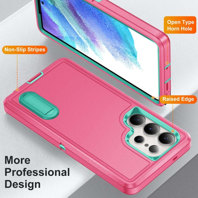 Custodia per telefono in silicone ibrido per PC robusto con supporto, For Samsung Galaxy S25 Ultra 5G