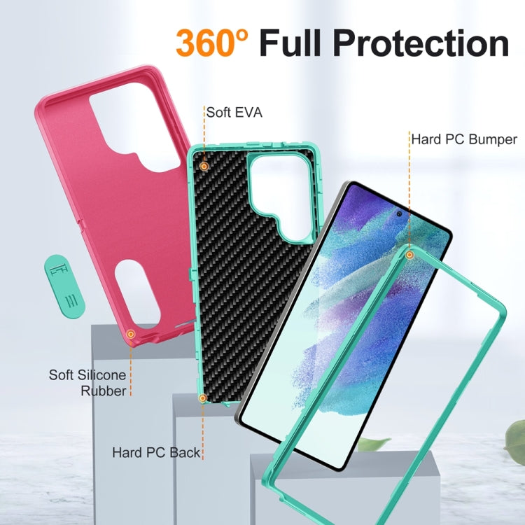 Custodia per telefono in silicone ibrido per PC robusto con supporto, For Samsung Galaxy S25 Ultra 5G