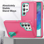 Custodia per telefono in silicone ibrido per PC robusto con supporto, For Samsung Galaxy S25 Ultra 5G