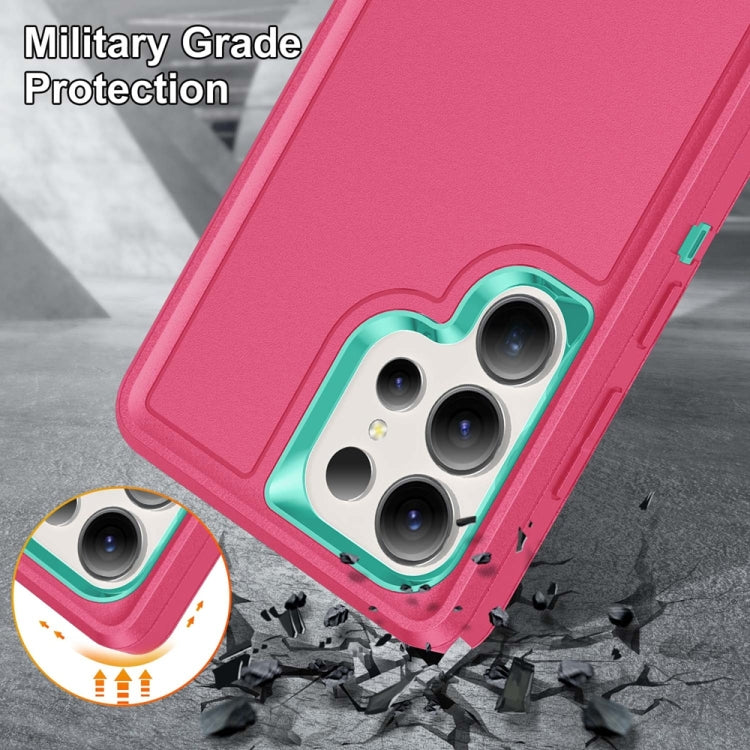 Custodia per telefono in silicone ibrido per PC robusto con supporto, For Samsung Galaxy S25 Ultra 5G