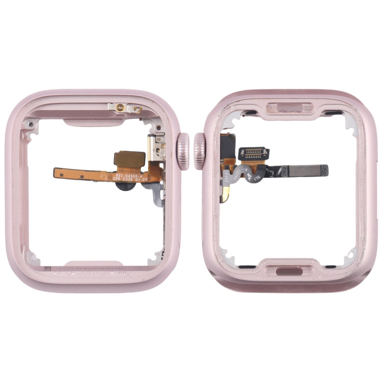 Piastra della lunetta del telaio centrale in lega di alluminio con cavo flessibile dell'asse di rotazione della corona, For Apple Watch Series 9 45MM LTE, For Apple Watch Series 9 45MM GPS, For Apple Watch Series 9 41MM LTE