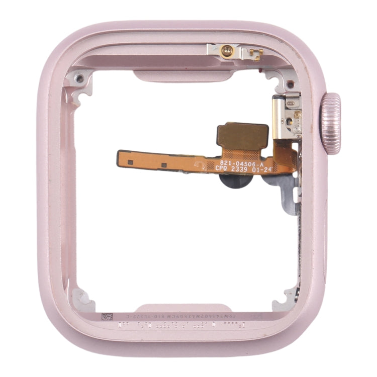 Piastra della lunetta del telaio centrale in lega di alluminio con cavo flessibile dell'asse di rotazione della corona, For Apple Watch Series 9 45MM LTE, For Apple Watch Series 9 45MM GPS, For Apple Watch Series 9 41MM LTE