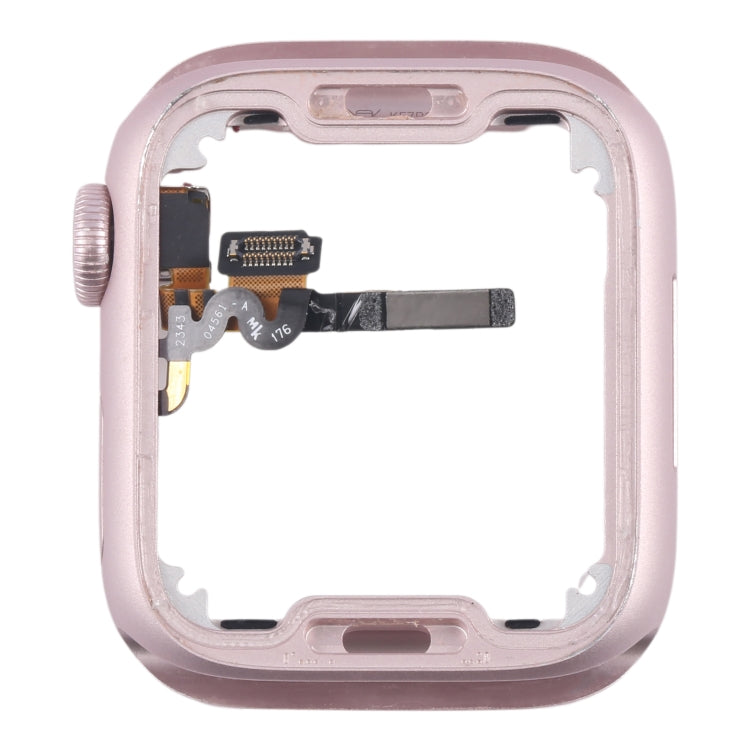 Piastra della lunetta del telaio centrale in lega di alluminio con cavo flessibile dell'asse di rotazione della corona, For Apple Watch Series 9 45MM LTE, For Apple Watch Series 9 45MM GPS, For Apple Watch Series 9 41MM LTE