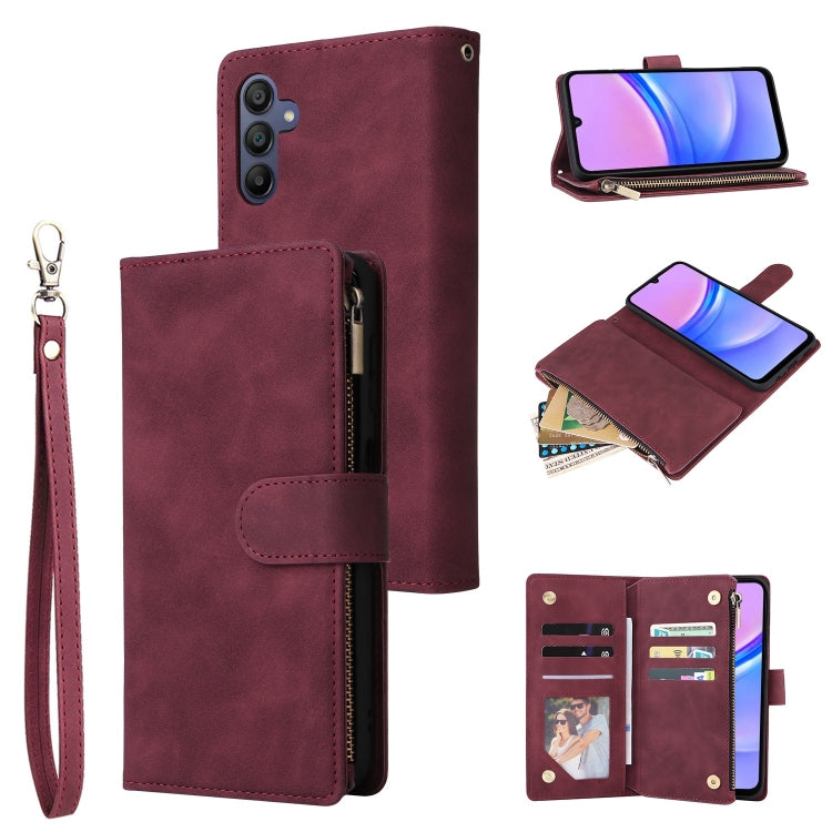 Portafoglio multifunzionale con cerniera smerigliata in pelle per telefono, For Galaxy A16 5G, For Galaxy A06 4G