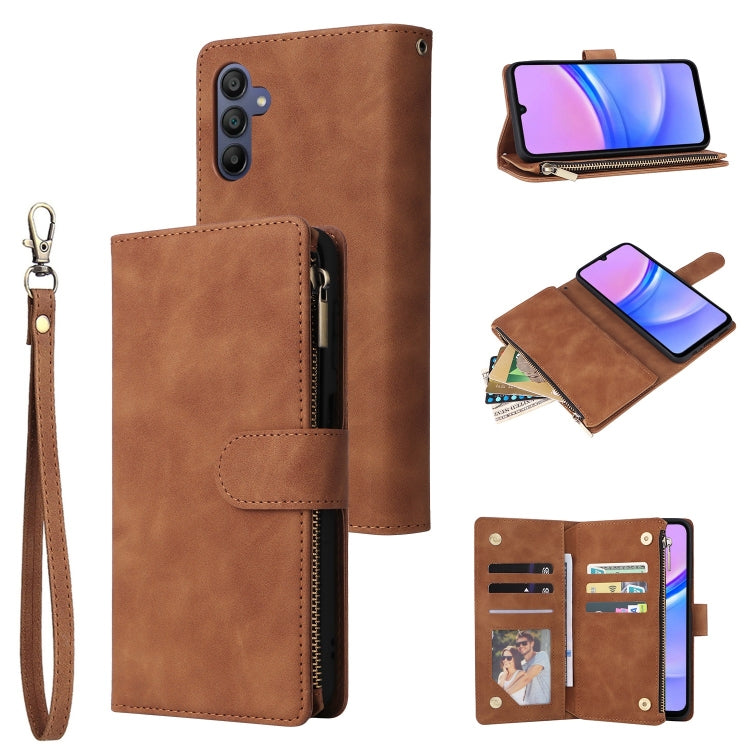 Portafoglio multifunzionale con cerniera smerigliata in pelle per telefono, For Galaxy A16 5G, For Galaxy A06 4G