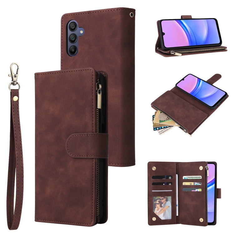 Portafoglio multifunzionale con cerniera smerigliata in pelle per telefono, For Galaxy A16 5G, For Galaxy A06 4G