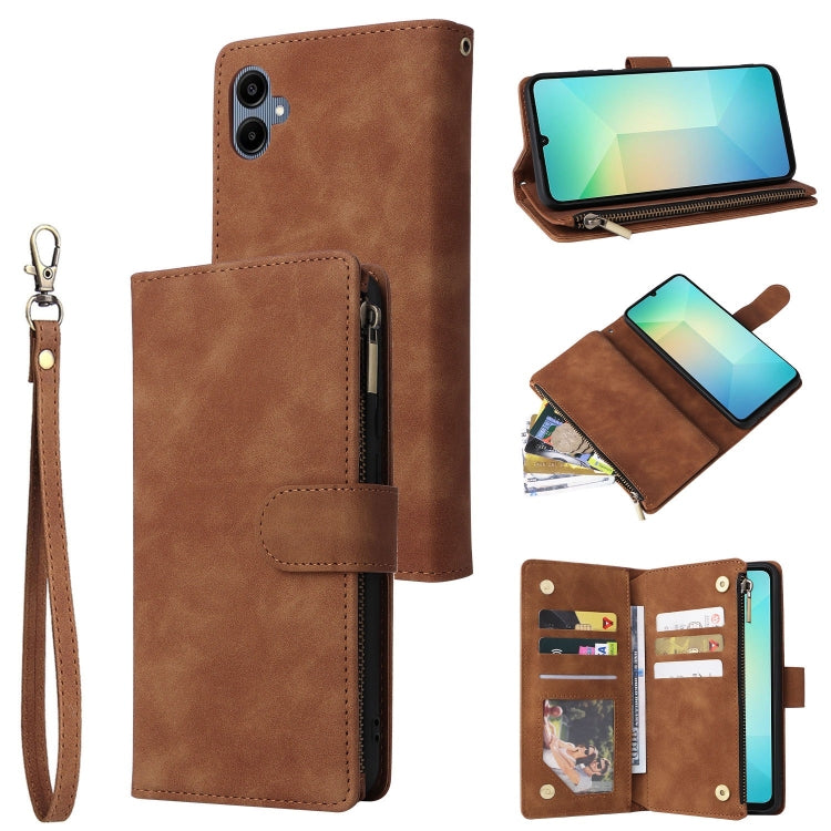 Portafoglio multifunzionale con cerniera smerigliata in pelle per telefono, For Galaxy A16 5G, For Galaxy A06 4G