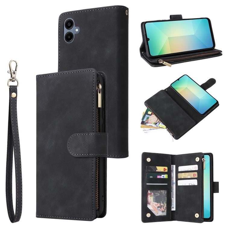 Portafoglio multifunzionale con cerniera smerigliata in pelle per telefono, For Galaxy A08 / A07 4G / 5G, For Galaxy A18 / A17 4G / 5G, For Galaxy A57 5G, For Galaxy A37 5G