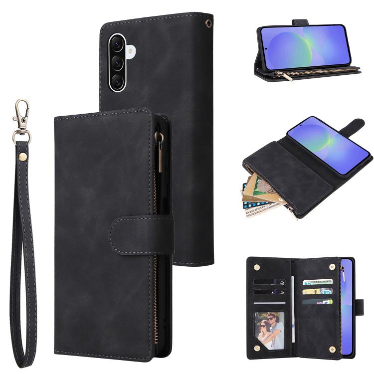Portafoglio multifunzionale con cerniera smerigliata in pelle per telefono, For Galaxy A27 5G, For Galaxy A56 5G, For Galaxy A26 5G, For Galaxy A36 5G