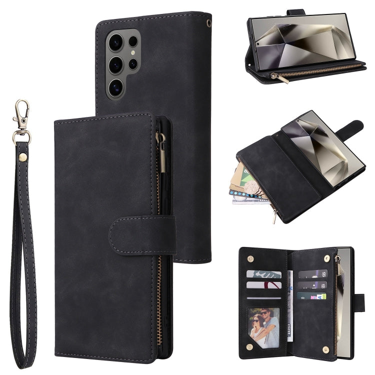 Portafoglio multifunzionale con cerniera smerigliata in pelle per telefono, For Galaxy S25 Ultra 5G, For Galaxy S24 FE 5G, For Galaxy S23 FE 5G, For Galaxy S22+ 5G