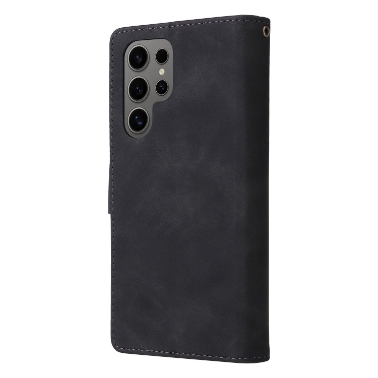 Portafoglio multifunzionale con cerniera smerigliata in pelle per telefono, For Galaxy S25 Ultra 5G, For Galaxy S24 FE 5G, For Galaxy S23 FE 5G, For Galaxy S22+ 5G