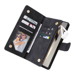 Portafoglio multifunzionale con cerniera smerigliata in pelle per telefono, For Galaxy S25 Ultra 5G, For Galaxy S24 FE 5G, For Galaxy S23 FE 5G, For Galaxy S22+ 5G
