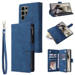 Portafoglio multifunzionale con cerniera smerigliata in pelle per telefono, For Galaxy S25 Ultra 5G, For Galaxy S24 FE 5G, For Galaxy S23 FE 5G, For Galaxy S22+ 5G