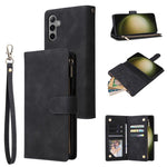 Portafoglio multifunzionale con cerniera smerigliata in pelle per telefono, For Galaxy S25 Ultra 5G, For Galaxy S24 FE 5G, For Galaxy S23 FE 5G, For Galaxy S22+ 5G