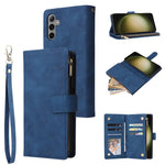Portafoglio multifunzionale con cerniera smerigliata in pelle per telefono, For Galaxy S25 Ultra 5G, For Galaxy S24 FE 5G, For Galaxy S23 FE 5G, For Galaxy S22+ 5G