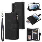 Portafoglio multifunzionale con cerniera smerigliata in pelle per telefono, For Galaxy S25 Ultra 5G, For Galaxy S24 FE 5G, For Galaxy S23 FE 5G, For Galaxy S22+ 5G